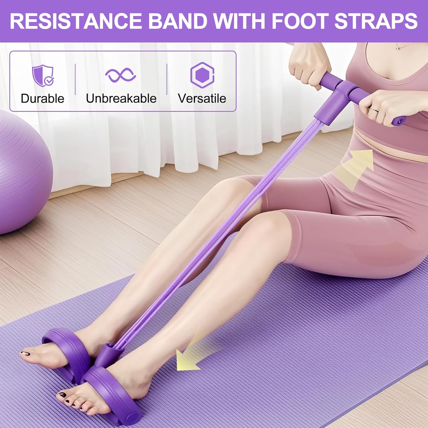 Sports Equipment Warehouse - 4튜브 페달 저항 밴드 다기능 텐션