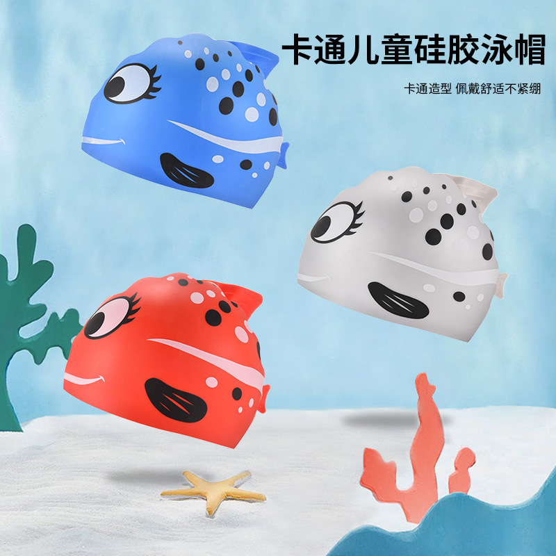 1PC 귀여운 만화 물고기 인쇄 실리콘 수영 모자 부드 - Swim Cap Silicone 리뷰 및 가격